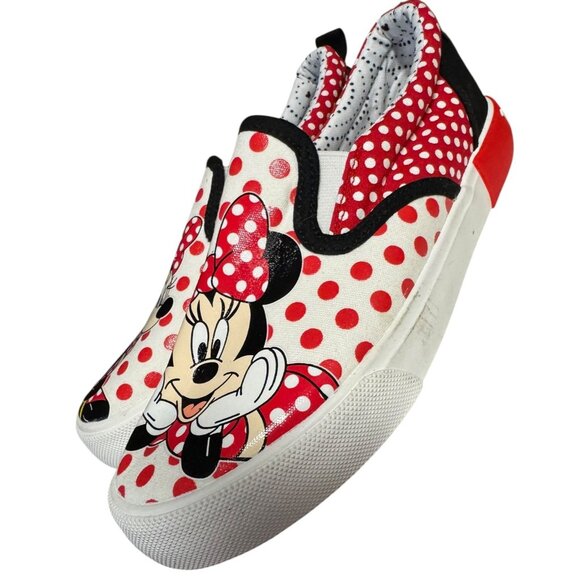 Disney Minnie Mouse Canvas Slip-On Shoes For Girl's Size 2 NWOT - Picture 2 of 11